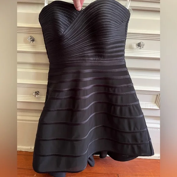 Halston Heritage Strapless Fit-and-Flare Bustier Dress - Black Halston Heritage Strapless Fit-and-Flare Bustier Dress - Black